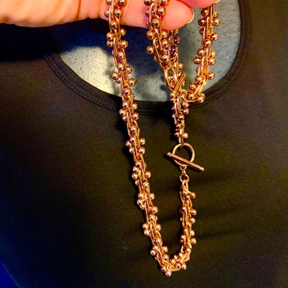 Copper rosé coloured metal toggle choker AND bracelet ❤️ - Picture 4 of 7